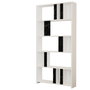 Hanah Home Lima Estantería Blanca y Negro Mármol
